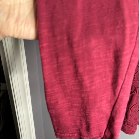 Lucky Brand Maroon Embroidered Long Sleeve Tunic Plus Size 1X - Picture 3 of 6